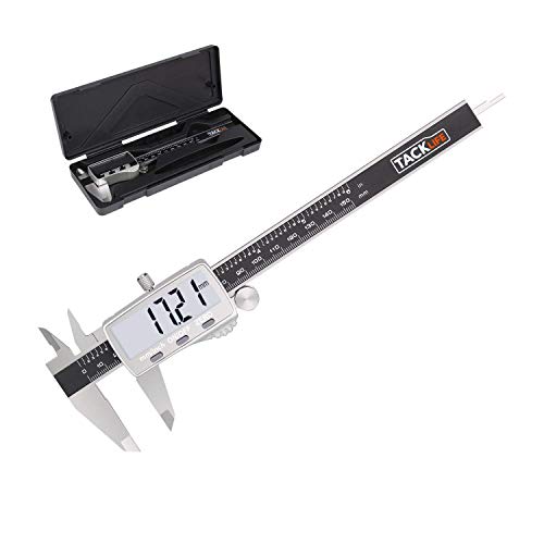 Pie de Rey, Tacklife DC02 Calibre Digital 150mm/6Pulgadas de Acero Inoxidable con Gran Pantalla LCD, Profesional Medición de Diámetro Interior, Exterior, Profundidad y Escalera Calibrador Micrómetro Pie de Rey, Tacklife DC02 Calibre Digital 150mm/6Pulgadas de Acero Inoxidable con Gran Pantalla LCD, Profesional Medición de Diámetro Interior, Exterior, Profundidad y Escalera Calibrador Micrómetro