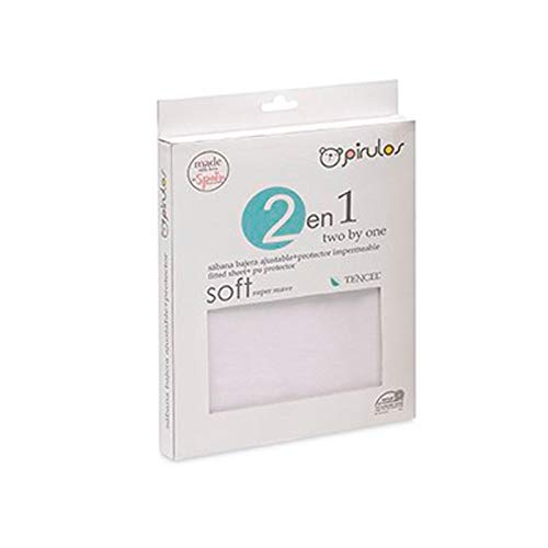 Pirulos Sábana Bajera Protectora Impermeable para Cochecito de Bebé de 40x80 cm/Sábana Bajera Ajustable + Protector Impermeable, Color Blanco Pirulos Sábana Bajera Protectora Impermeable para Cochecito de Bebé de 40x80 cm/Sábana Bajera Ajustable + Protector Impermeable, Color Blanco