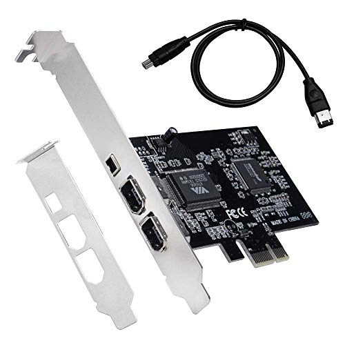 QNINE Tarjeta Firewire, adaptador PCIe Firewire 800 para Windows 10 con soporte y cable de perfil bajo, 3 puertos (2 x 6 pines y 1 x 4 pines) Tarjeta controladora PCI Express IEEE 1394 para Windows 7 QNINE Tarjeta Firewire, adaptador PCIe Firewire 800 para Windows 10 con soporte y cable de perfil bajo, 3 puertos (2 x 6 pines y 1 x 4 pines) Tarjeta controladora PCI Express IEEE 1394 para Windows 7