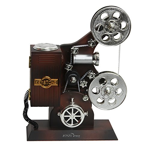 Sidiou Group Creativa clásica película de cine proyector modelo de caja de música mecánica encantadora caja de música romántica caja de música caja de música retro