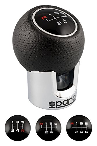 Sparco SPC0105CH Lazio Pomo de Cambio Universal, Negro/Cromo Sparco SPC0105CH Lazio Pomo de Cambio Universal, Negro/Cromo