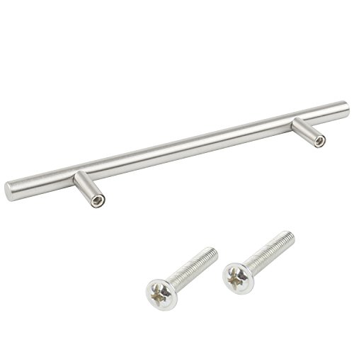 TRIXES Paquete de 20 Manijas en Forma de T en Acero Inoxidable para Cajones Puertas de Gabinete 200 mm de ancho - Centros 128mm TRIXES Paquete de 20 Manijas en Forma de T en Acero Inoxidable para Cajones Puertas de Gabinete 200 mm de ancho - Centros 128mm
