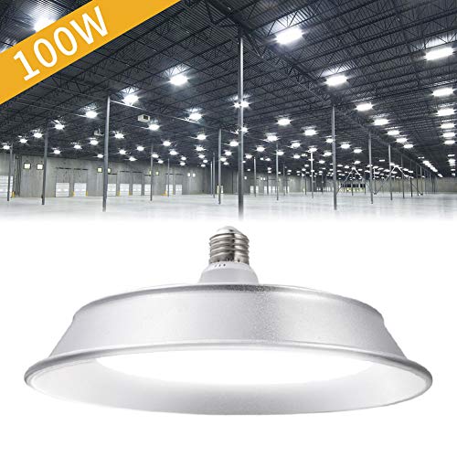 Viugreum 100W UFO Iluminación LED Alta, UFO Iluminación led alta 10000Lm, Lámpara Industrial Ultra Delgada 6500k, Super Brillante Iluminación Comercial para Almacén, Fábrica(Blanco Frío)