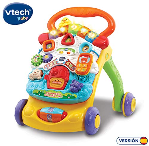 VTech - Correpasillos Andandín 2 en 1, Diseño Mejorado, Andador Bebé InTeractivo Plegable y Regulador de Velocidad, Multicolor (80-505622)