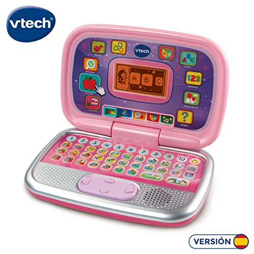 VTech Diverpink PC - Ordenador infantil educativo para aprender en casa, nseña diferentes materias a través de sus voces, frases y melodías, color rosa (80-196357)