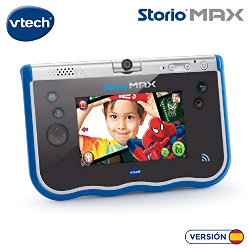 VTech- Storio MAX Tablet Educativa para Niños, Multifunción, Pantalla Táctil de 5", Cámara Giratoria 180º, Fotos y Vídeos, Color Azul (3480-183822)