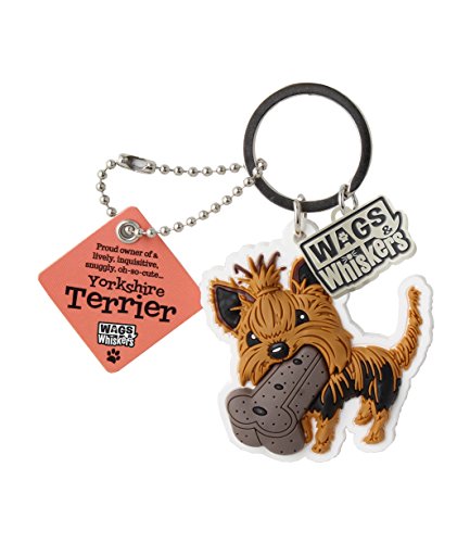 Wags et moustaches Yorkshire Terrier Porte-clés avec porte-clés/porte-clés (886767110820)