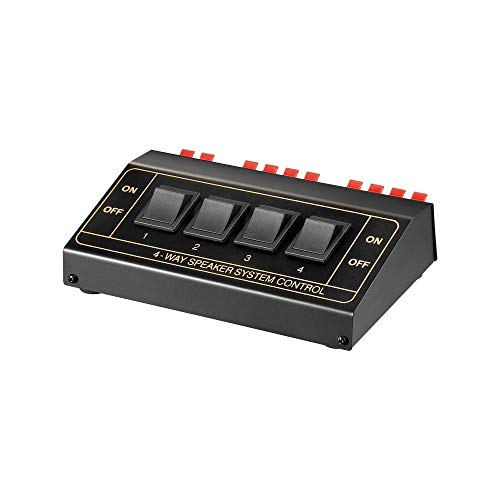Wentronic AVS 12-4 4-way speaker switch box - Selector de altavoces, negro