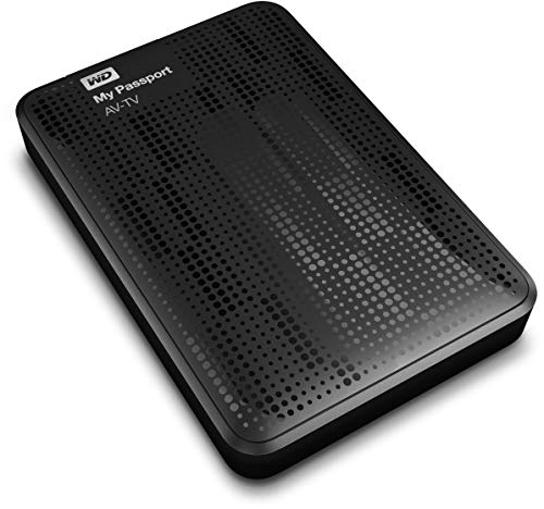 Western Digital My Passport AV-TV 1TB - Almacenamiento para el televisor (1000 GB, USB 2.0, USB 3.0, 2.5", Alámbrico, 5000 Mbit/s), Color Negro