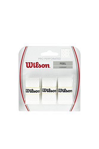 Wilson Pro Overgrip Perforated Empuñadura, 3 unidades, unisex, blanco Wilson Pro Overgrip Perforated Empuñadura, 3 unidades, unisex, blanco