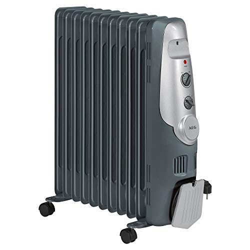 AEG RA 5522 - Radiador de aceite, 2200 W, 11 elementos, termostato, 3 niveles de potencia, regulador de potencia para un bajo consumo