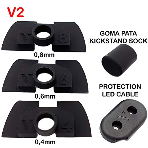 Amortiguador de Goma Flexible V2 Anti Holgura y Vibración Para Xiaomi Mijia M365 / Pro Scooter Eléctrico, Pieza Protección Led, M365 Accesorios, Patinete Electrico, Accesorios Mijia (Negro)