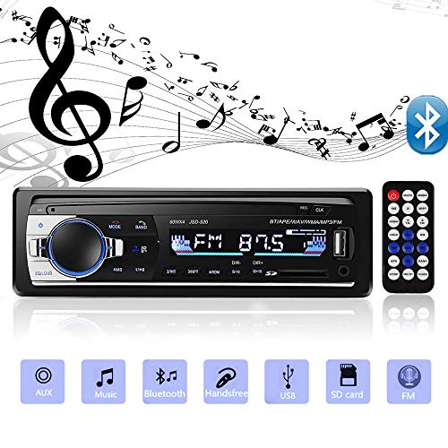 Andven Autoradio Bluetooth, 4×60W Manos Libres Radio Estéreo de Coche, Apoyo de Reproductor MP3, Llamadas Manos Libres, Función de Radio y de Archivo