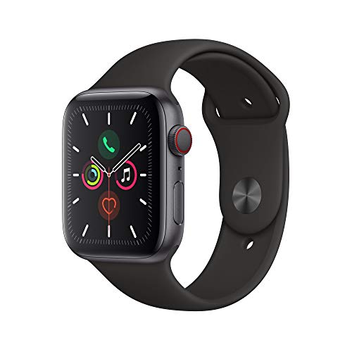 Apple Watch Series 5 (GPS + Cellular, 44 mm) Aluminio en Gris espacial - Correa Deportiva Negro Apple Watch Series 5 (GPS + Cellular, 44 mm) Aluminio en Gris espacial - Correa Deportiva Negro