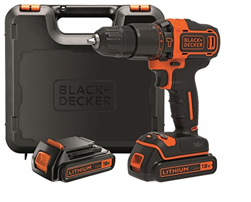 Black+Decker BDCHD18KB-QW Taladro Percutor sin accesorios, 18 W, 18 V, Negro, Naranja, 10 mm Black+Decker BDCHD18KB-QW Taladro Percutor sin accesorios, 18 W, 18 V, Negro, Naranja, 10 mm