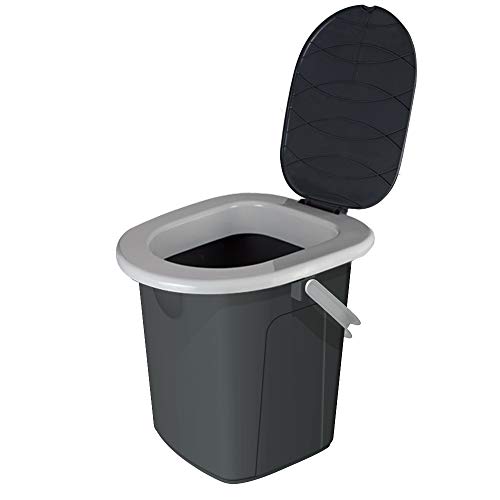 Branq Inodoro con Tapa para Camping o Viaje, Gris, M Branq Inodoro con Tapa para Camping o Viaje, Gris, M