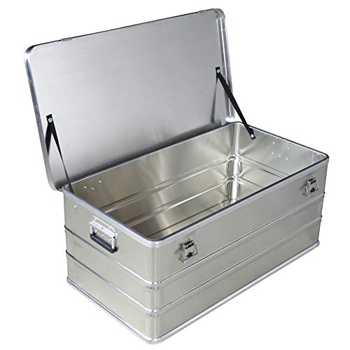Caja de aluminio de 140 litros de capacidad – Caja de transporte Caja de almacenamiento Caja de metal Caja de almacenamiento baúl Industrial Caja de almacenamiento Caja de aluminio