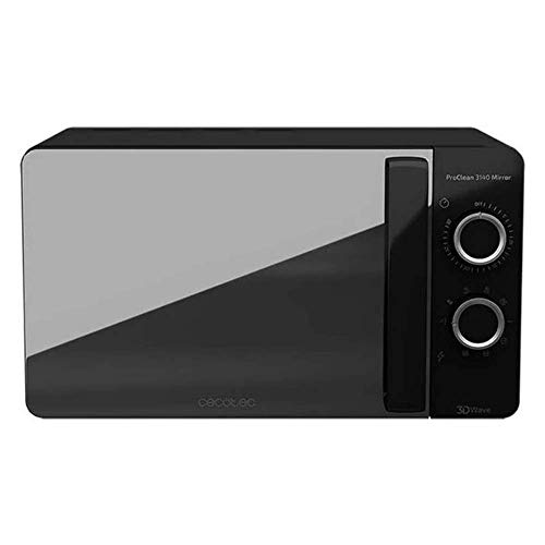 Cecotec Microondas con Grill ProClean 3140 Mirror. Capacidad de 20l, Revestimiento Ready2Clean, 700 W de Potencia, Grill 800W, 6 Niveles, Temporizador 30 min, Modo Descongelar, Acabado Negro Cecotec Microondas con Grill ProClean 3140 Mirror. Capacidad de 20l, Revestimiento Ready2Clean, 700 W de Potencia, Grill 800W, 6 Niveles, Temporizador 30 min, Modo Descongelar, Acabado Negro