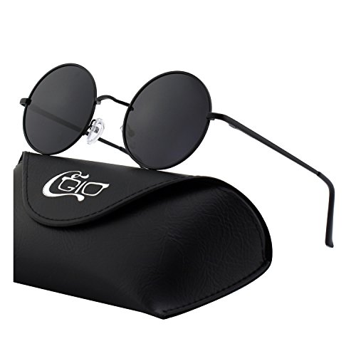 CGID E01 Estilo Vintage Retro Lennon inspirado círculo metálico redondo gafas de sol polarizadas para hombres y mujeres