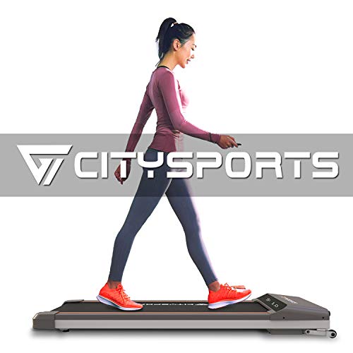 CITYSPORTS Cinta de Correr Caminar Eléctrica Caminadora Plegable Debajo del Escritorio, Cinta Plana con Control Remoto, Almacenamiento Compatible Ahorre Espacio (WP1)