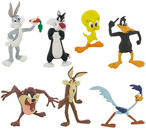 Comansi Lote 7 Figuras Looney Tunes - Bugs Bunny - Piolín - Pato Lucas - Silvestre - Coyote - Correcaminos - Tazmania Comansi Lote 7 Figuras Looney Tunes - Bugs Bunny - Piolín - Pato Lucas - Silvestre - Coyote - Correcaminos - Tazmania