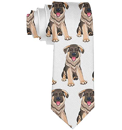 Corbata Delgada De La Novedad De Los Hombres Para La Boda/Fiesta/Oficina/Corbata De Regalo - Pastor Alemán Cachorro Corbata Delgada De La Novedad De Los Hombres Para La Boda/Fiesta/Oficina/Corbata De Regalo - Pastor Alemán Cachorro