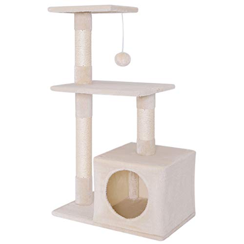 Dibea KB00250 Árbol Rascador para Gatos, Escalador, Altura 80 cm, Color Beige Dibea KB00250 Árbol Rascador para Gatos, Escalador, Altura 80 cm, Color Beige