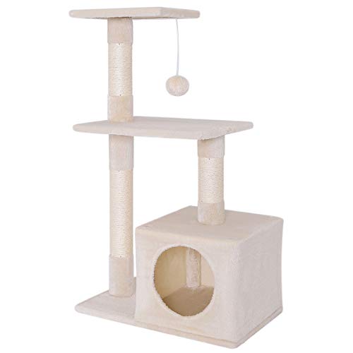 Dibea KB00250 Árbol Rascador para Gatos, Escalador, Altura 80 cm, Color Beige