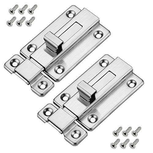 Dokpav 2 Pcs Cerrojo Puerta, 3 Inch Acero Inoxidable Cerrojo Seguridad Cerrojo da Puerta Corredera para Baño, Aseo, Cabaña, Dormitorio - 110 * 45 mm Dokpav 2 Pcs Cerrojo Puerta, 3 Inch Acero Inoxidable Cerrojo Seguridad Cerrojo da Puerta Corredera para Baño, Aseo, Cabaña, Dormitorio - 110 * 45 mm