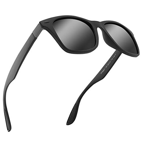 DOVAVA Gafas De Sol Para Hombre Polarizada UV Protección,Adecuadas ara Ciclismo Viajar Conducir Pesca (Negro)