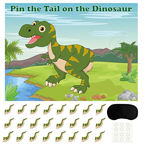 FEPITO Pin The Tail en el Juego de Dinosaurios con 24 Piezas de Colas para Cumpleaños del Dinosaurio Suministros para la Fiesta, Dinosaurio de los Niños Juego de Fiesta FEPITO Pin The Tail en el Juego de Dinosaurios con 24 Piezas de Colas para Cumpleaños del Dinosaurio Suministros para la Fiesta, Dinosaurio de los Niños Juego de Fiesta