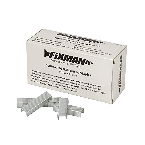 Fixman 470282 10J- Grapas galvanizadas (11,2 x 8 x 1,16 mm, 5000 unidades)