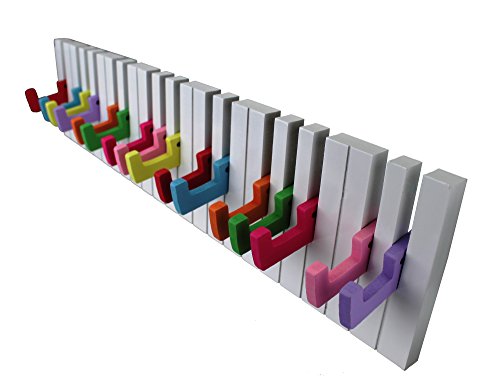 GMMH Diseño Perchero Pared Perchero 16 Ganchos Multicolor Piano Nuevo