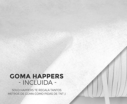 HAPPERS 5 metros de Tejido no tejido 70gr./m2, Tejido sin tejer, TST, TNT Blanco por metros. INCLUYE 5 METROS DE GOMA HAPPERS DE REGALO. HAPPERS 5 metros de Tejido no tejido 70gr./m2, Tejido sin tejer, TST, TNT Blanco por metros. INCLUYE 5 METROS DE GOMA HAPPERS DE REGALO.
