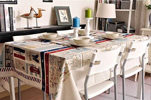 HOUZII Mantel de Lino de algodón de Servicio para mesas rectangulares Mantel de celosía de Bordado sólido Mantel para Cocina Decoración de Mesa de Comedor 100x140 cm