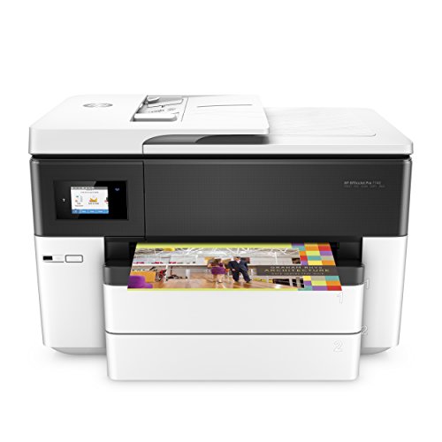 HP OfficeJet Pro 7740 – Impresora multifunción de gran formato (impresión y escaneo A3, pantalla táctil, memoria 512 MB, AAD de 35 hojas, doble cara, fax, Apple AirPrint), color blanco