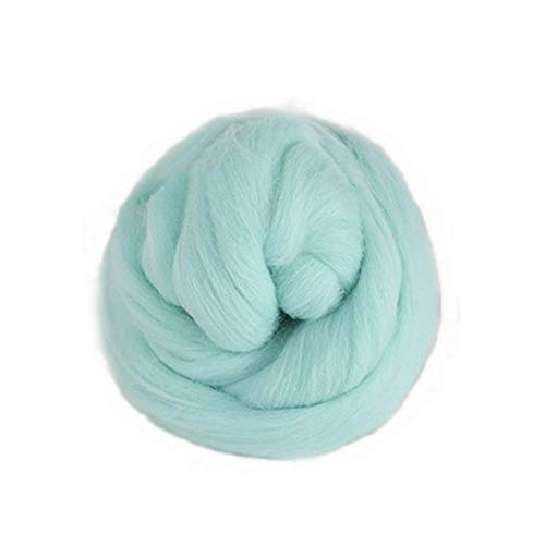 JUN - Hilo de fibra de lana de varios colores para macramé, para colgar en la pared, tapiz bohemio, manualidades, 100 g, color menta