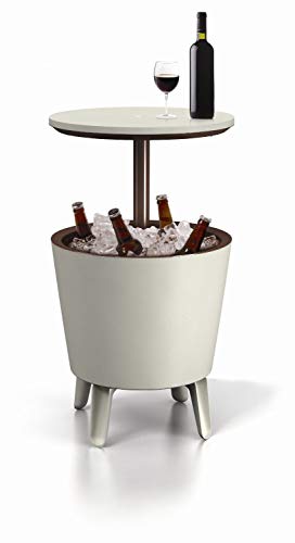 Keter Cool Bar -  Mesa nevera para exterior, Blanco, 50x41x50 cm