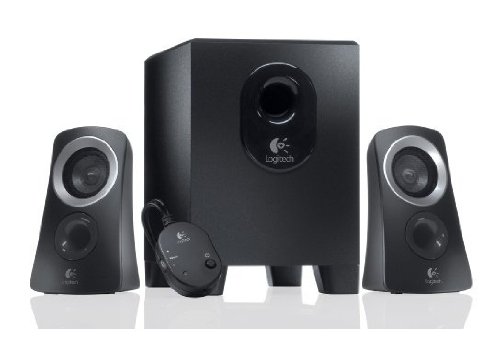 Logitech Z313 Sistema de Altavoces 2.1 con Subwoofer, Sonido Pleno, 50W de Pico, Graves Potentes, Entrada Audio 3.5 mm, Mando, Enchufe EU, PC/PS4/Xbox/TV/Smartphone/Tablet, Negro