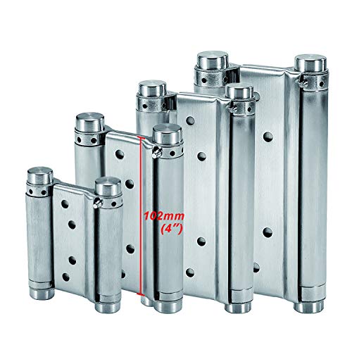 LOOTICH Bisagras de Acero Inoxidable de Doble Acción para Puerta Abatible Bisagra (102mm) de Cierre Automático para Puertas Oscilantes de Mostrador Saloon Café Bar Hasta 32kg (2 PCS) LOOTICH Bisagras de Acero Inoxidable de Doble Acción para Puerta Abatible Bisagra (102mm) de Cierre Automático para Puertas Oscilantes de Mostrador Saloon Café Bar Hasta 32kg (2 PCS)