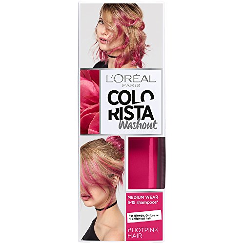 L'Oreal Paris Colorista Coloración  Temporal Tono Washout Hot Pink Hair, 80 ml