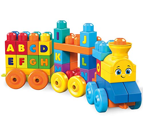 Mega Bloks Tren musical ABC, juguete de construcción para bebé + 1 año (Mattel FWK22)