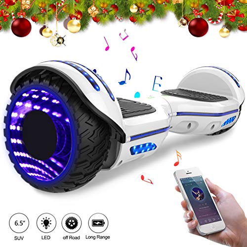 Mega Motion 6.5Pulgadas Monopatín Eléctrico E-Star 2018 Nuevo Scooter eléctrico Self-Balance - con RGB LED en Las Ruedas- Altavoz Bluetooth - 700W Motor - Modelo Gyropod