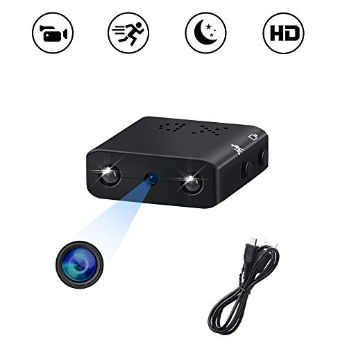 Mini Cámara Espía, UYIKOO Full HD 1080P Cámara Portátil Cámara Espía Oculta Micro Cámara Nanny para Cámara de Vigilancia de Seguridad en el Hogar con Visión Nocturna y Detección de Movimiento