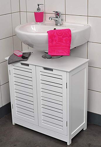 Mueble para debajo del lavabo - 2 puertas y 1 estantería - Diseño puro y sencillo Mueble para debajo del lavabo - 2 puertas y 1 estantería - Diseño puro y sencillo