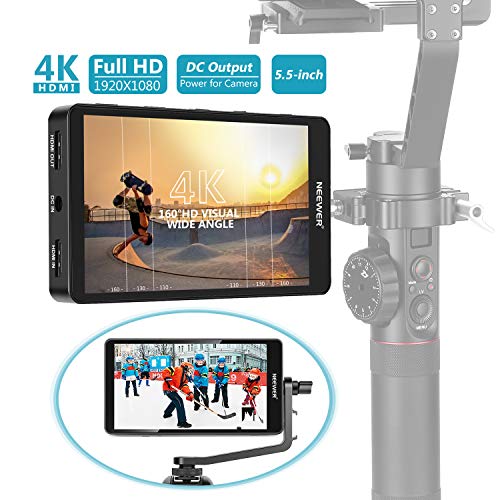 Neewer FW568 14cm Monitor Campo con Cámara 4K HDMI 8,4V DC Entrada Salida Pico Video Enfoque Auxiliar con Brazo Giratorio para Cámara Gimbals Sony Nikon Canon (Batería No Incluida)