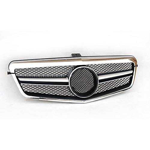 Parrilla Frontal para Mercedes-Benz E-Class W212 (2010-2013), ABS Parrilla Decorativa de Radiador de Coche Chapada en Negro y Plateado Brillante para ModificacióN,Silver