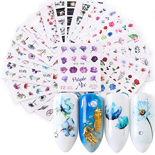Pegatinas Uñas,Kapmore 24 Hojas Pegatinas Uñas Decorativas Nail Art Stickers Elegante Estampado de Fores Decoracion (1) Pegatinas Uñas,Kapmore 24 Hojas Pegatinas Uñas Decorativas Nail Art Stickers Elegante Estampado de Fores Decoracion (1)