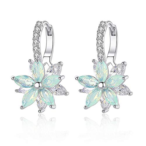 Pendientes mujer Pendientes plata con flor Cubic Zirconia Crystal Clip en pendientes para mujeres niñas Pendientes de circón 3A damas elegantes pendientes (blue) Pendientes mujer Pendientes plata con flor Cubic Zirconia Crystal Clip en pendientes para mujeres niñas Pendientes de circón 3A damas elegantes pendientes (blue)