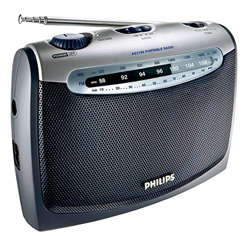 Philips AE2160/04 - Radio portátil (Sintonizador FM/OM, Toma de Auriculares estéreo), Negro